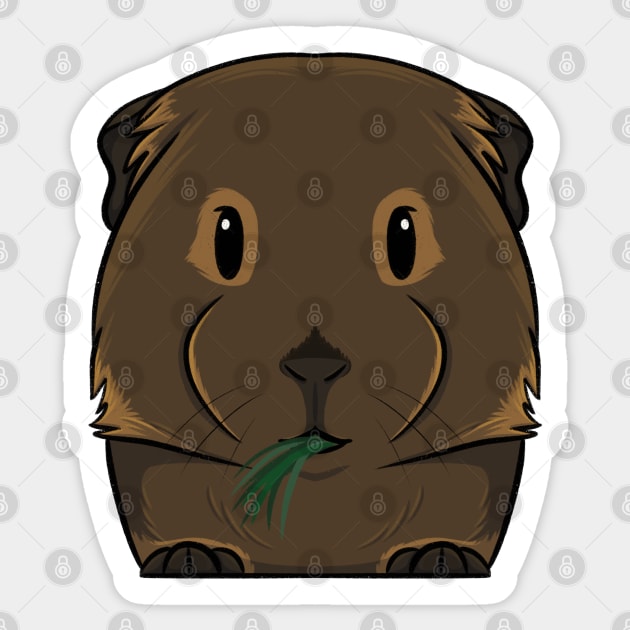 Brown Smooth Coat Guinea Pig Sticker by DeguArts